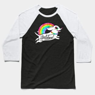 Happy Rainbow Dachshund Baseball T-Shirt